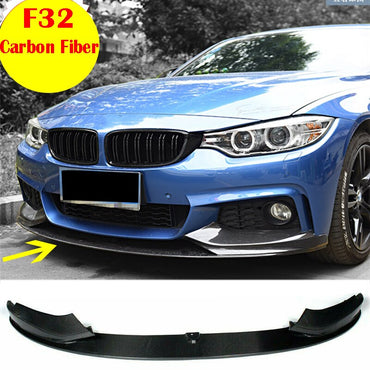 NEW Car Front Bumper Lip Spoiler Splitters Carbon Fiber Black Lip Chin Spoiler For BMW F32 435i M Sport M tech 2014 - 2018