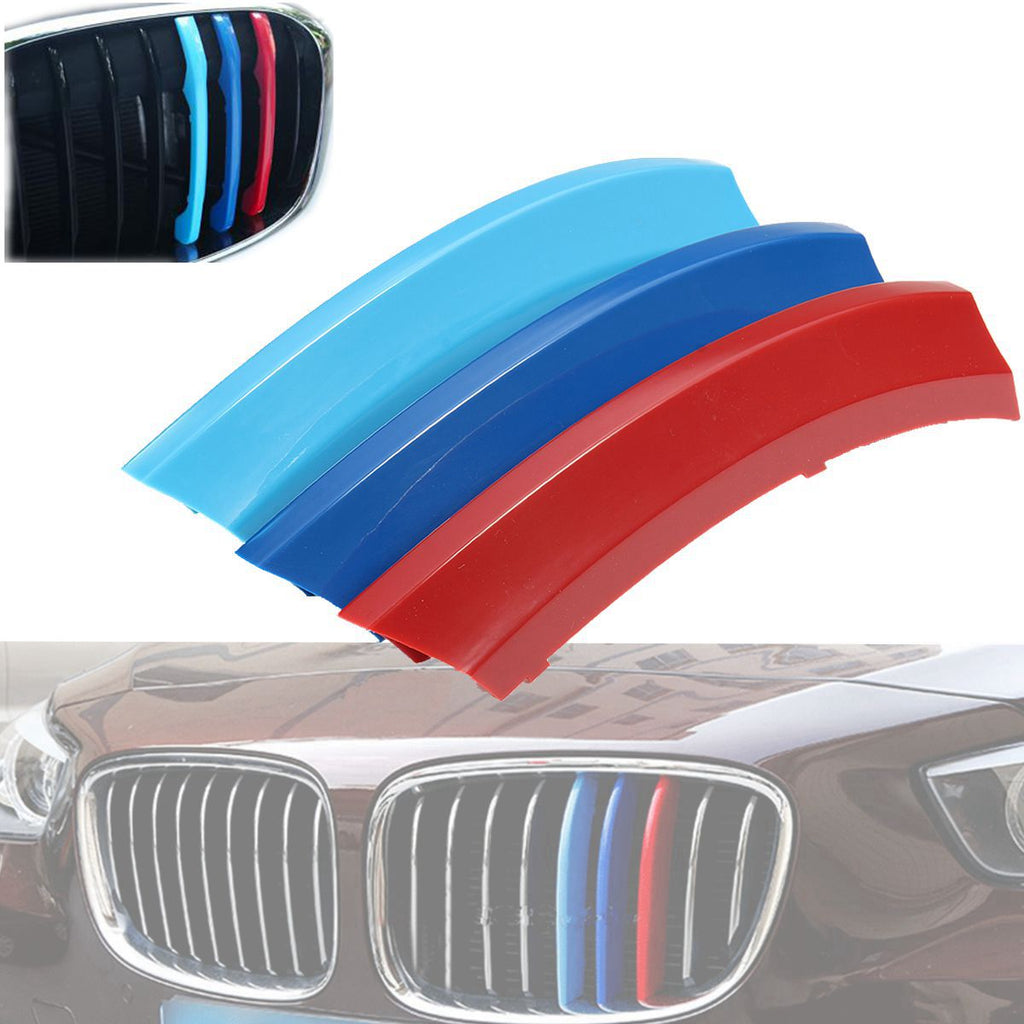 M Tech 3 Colour Kidney Grille Cover Decal Stripe Clip For BMW X5 E70 2008-2013