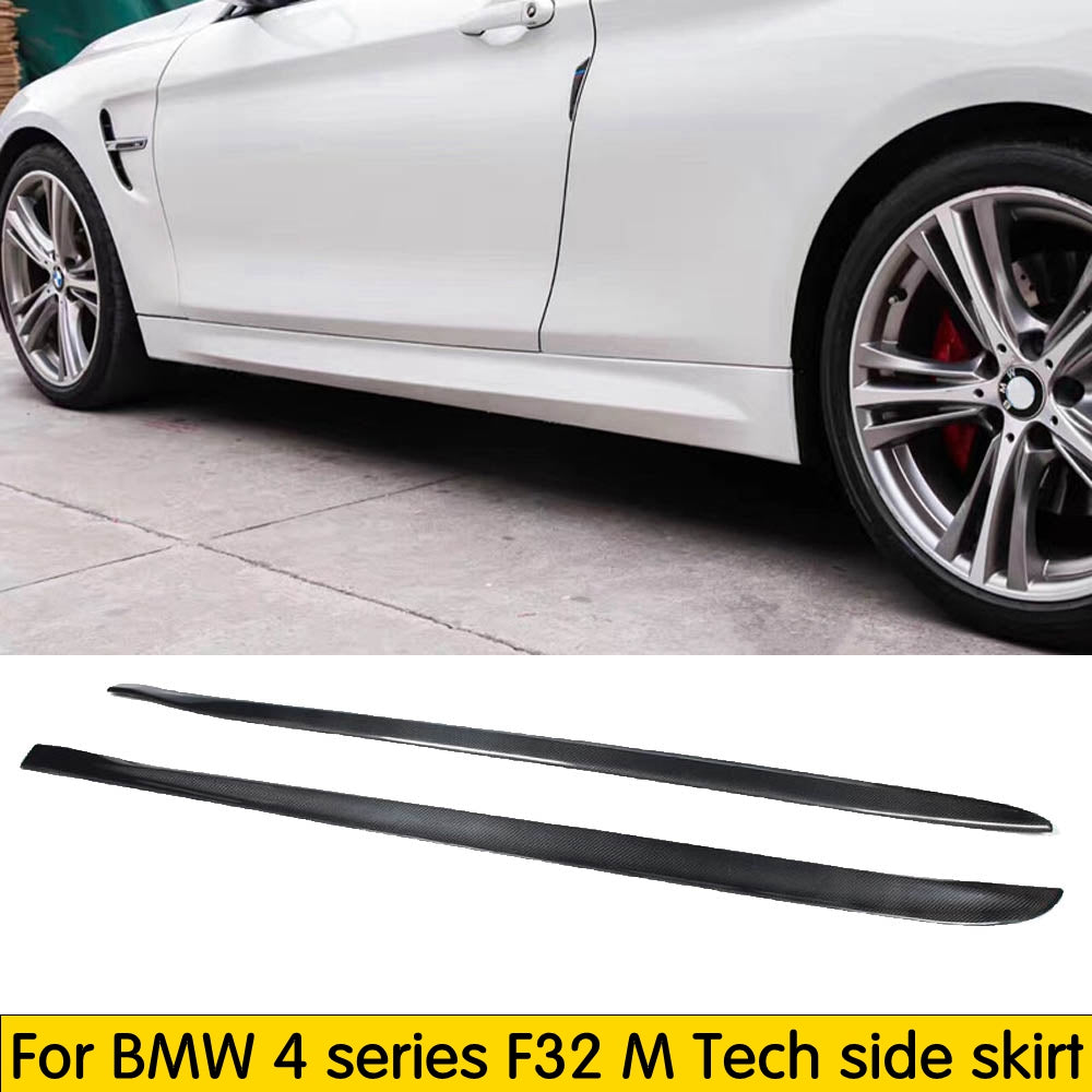 Carbon Fiber Side Skirts Extension Door Upper Aprons for BMW 4 series F32 M Tech M Sport Bumper Only 2014-2017 Body Lip