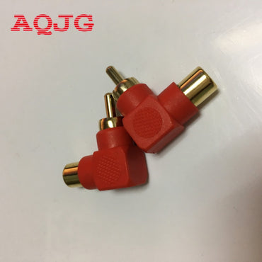 10pcs RICH TECH Industrial 90 Degree RCA Right Angle Connector Plug Adapters Male To Female M/F Elbow Adapter Audio AQJG