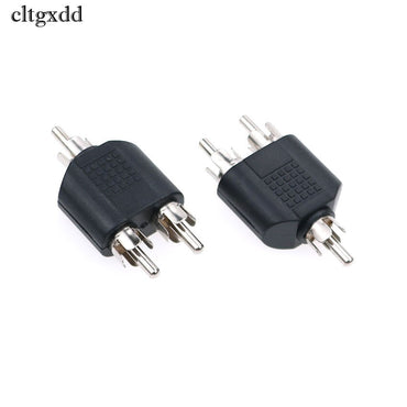 cltgxdd 10pcs/lot 3 RCA Male Connector 1 RCA Plug to 2 RCA Plug Adapter Nickel Plated Audio Speaker Lotus Connector RICH TECH