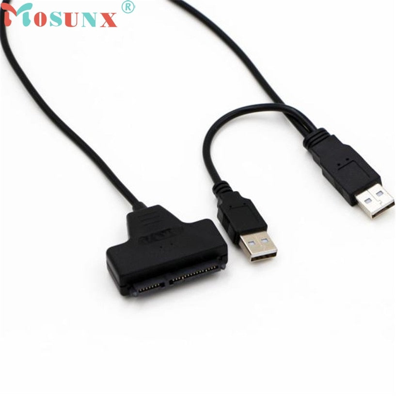 mosunx NEW Mecall Tech USB 2.0 SATA 7+22Pin to USB 2.0 Adapter Cable For 2.5 HDD Laptop Hard Disk Drive free shipping wholesale