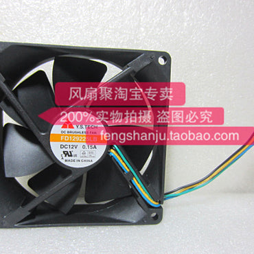 Original Y.S.TECH FD129225LB 12V0.15A PWM silent fan 9CM 9225