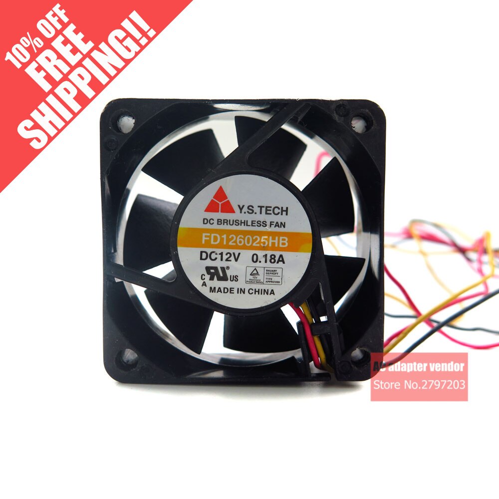 Y.S.TECH 6025 DC 12V 0.18A FD126025HB cooling fan