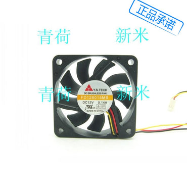 USED Y.S.TECH 6015 12V 0.14A FD126015MB 3lines CPU cooling fan